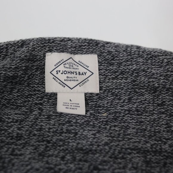 Vintage St. John’s Bay Knit Sweater Mens XL Light Grey Cotton Knit Crewneck - Picture 3 of 7